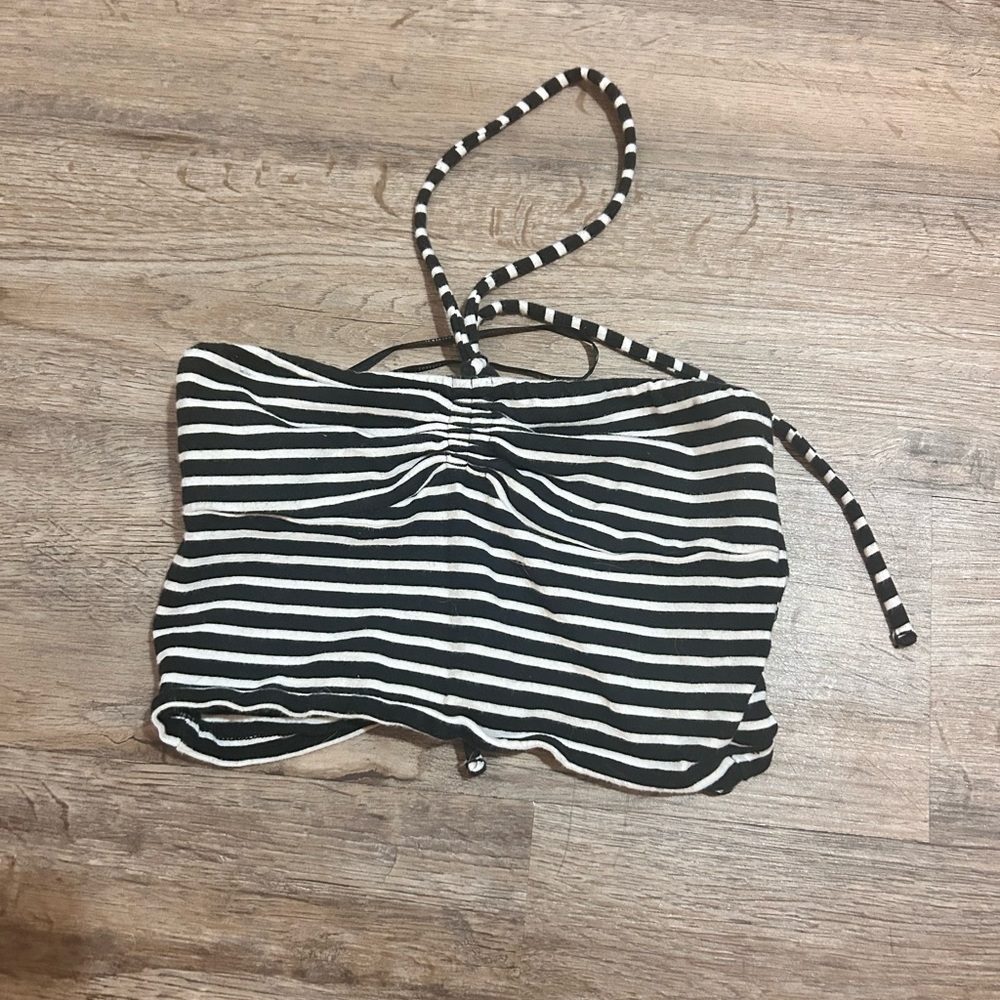 Forever 21 Striped Halter Bandeau  Top